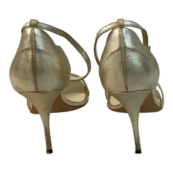 Women’s Alexandra Neel Gold Sandal Heel .Size 37.5 - Picture 3 of 12